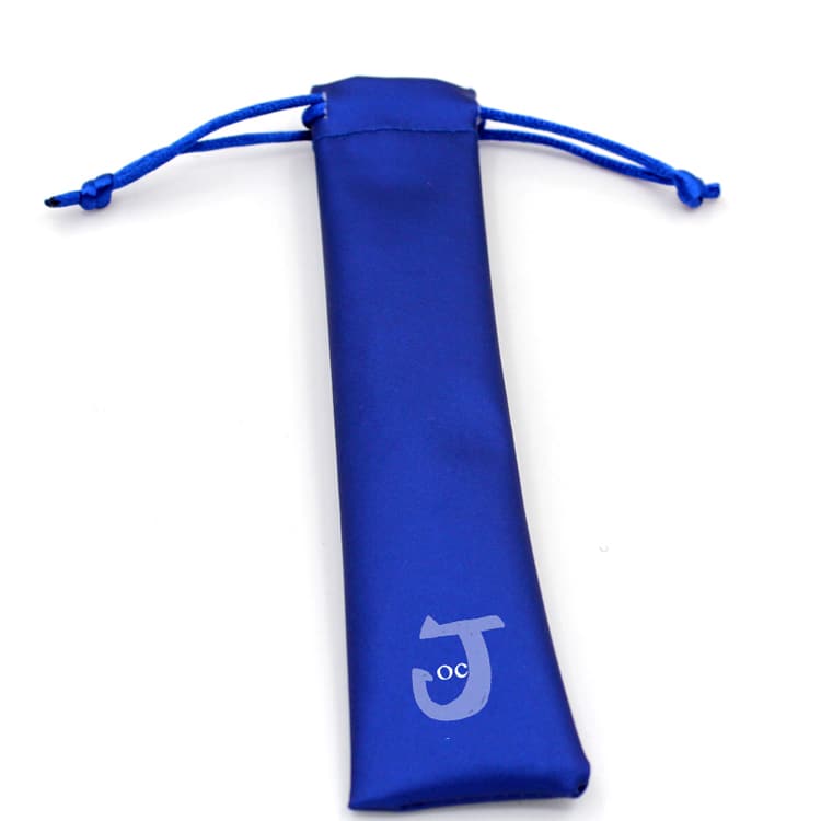 Blue PU Pen Pouch Drawstring Pen Bag